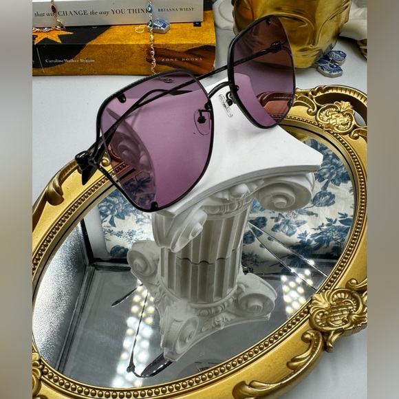 🆕 ALEXANDER MCQUEEN 🧿 NWOT AM0366S 003 Wire Rimmed Butterfly Shaped Glasses - Picture 10 of 16
